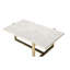 Table basse, plateau en faux marbre et finition champagne