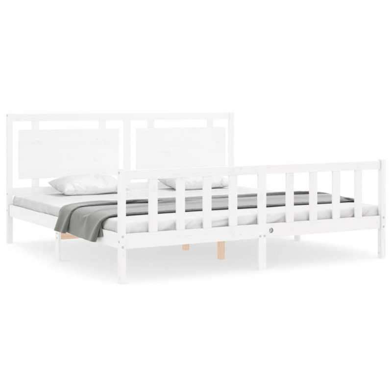 Lonnetta DE Size - 140 X 190 Cm Solid Wood Bed, Black, 200 x 200cm