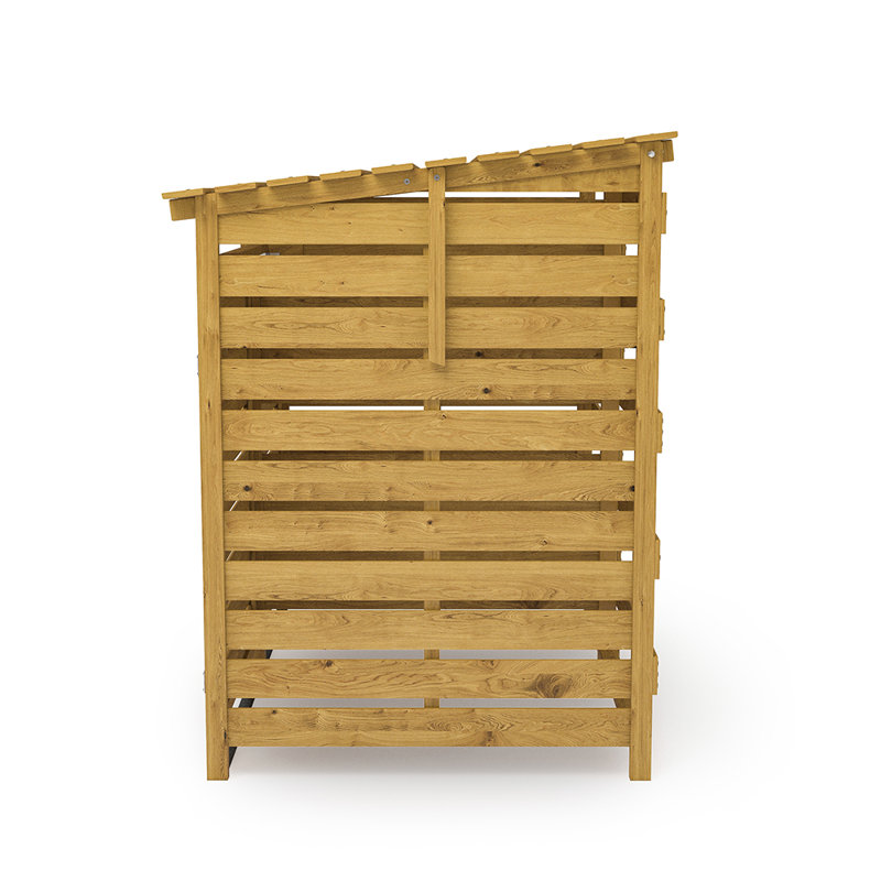 150cm W x 86cm D Outdoor Spruce Wood Garbage Can Garden Storage Shed