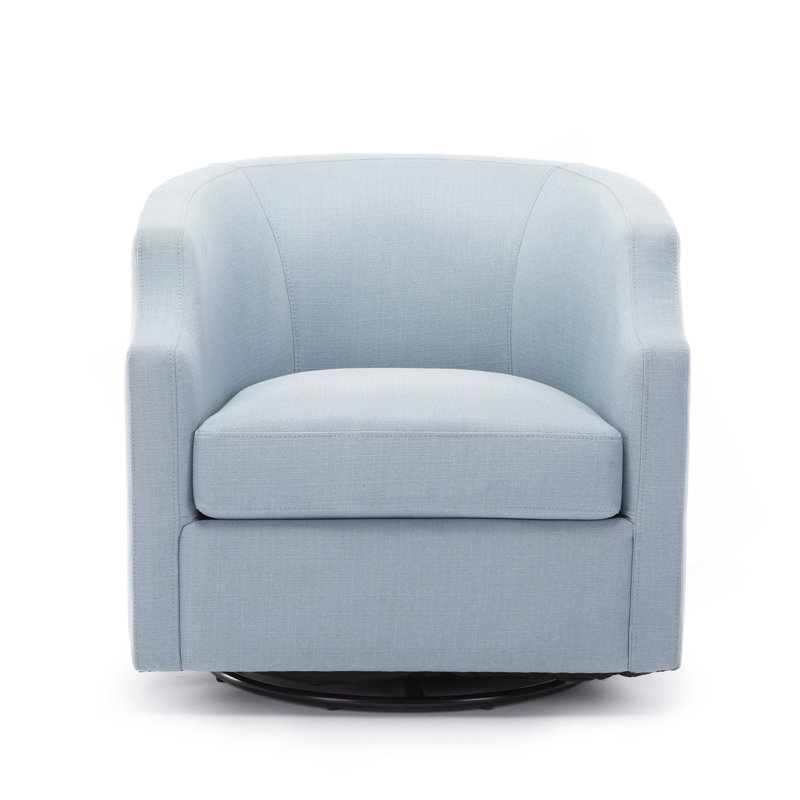 Fauteuil demi-tonneau pivotant bleu ciel Isabelle