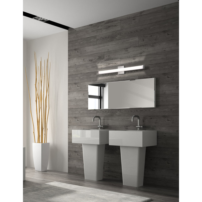 Meuble-lavabo, carré, 18 po, 20 W, chrome, Chrome chrome