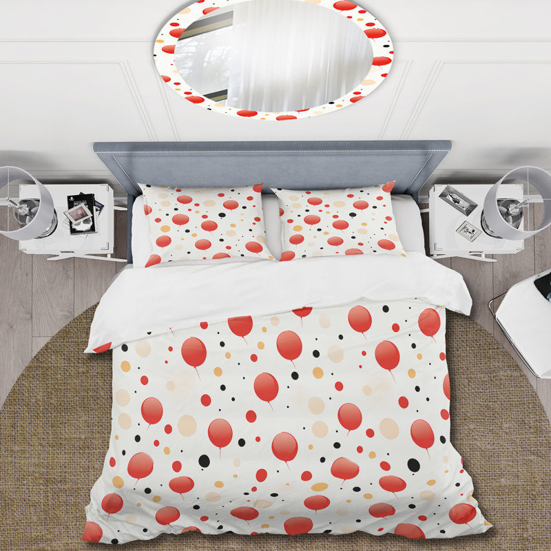 Playful Polka Dots IV Dots Duvet Cover, King Duvet Cover + 2 King Shams