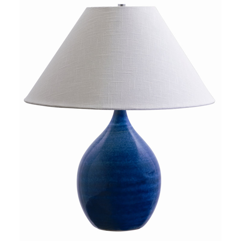 Lampe de table Libbe, Bleu lustré, H 22,5 po x l 17 po x P 17 po