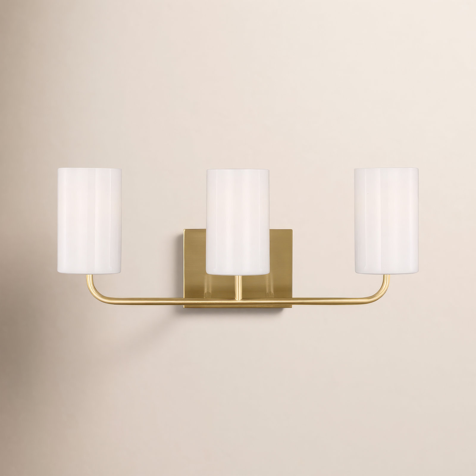 3 Light Transparent Dimmable Vanity Light, Satin Bronze, No