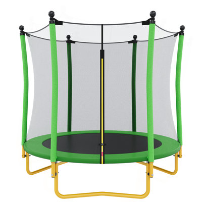 [Without Basketball Hoop]5.5 FT Kids Trampoline with Safety Net, Indoor Outdoor Toddler Trampoline with Enclosure, U-Shaped Stable Legs, Foam Padded P