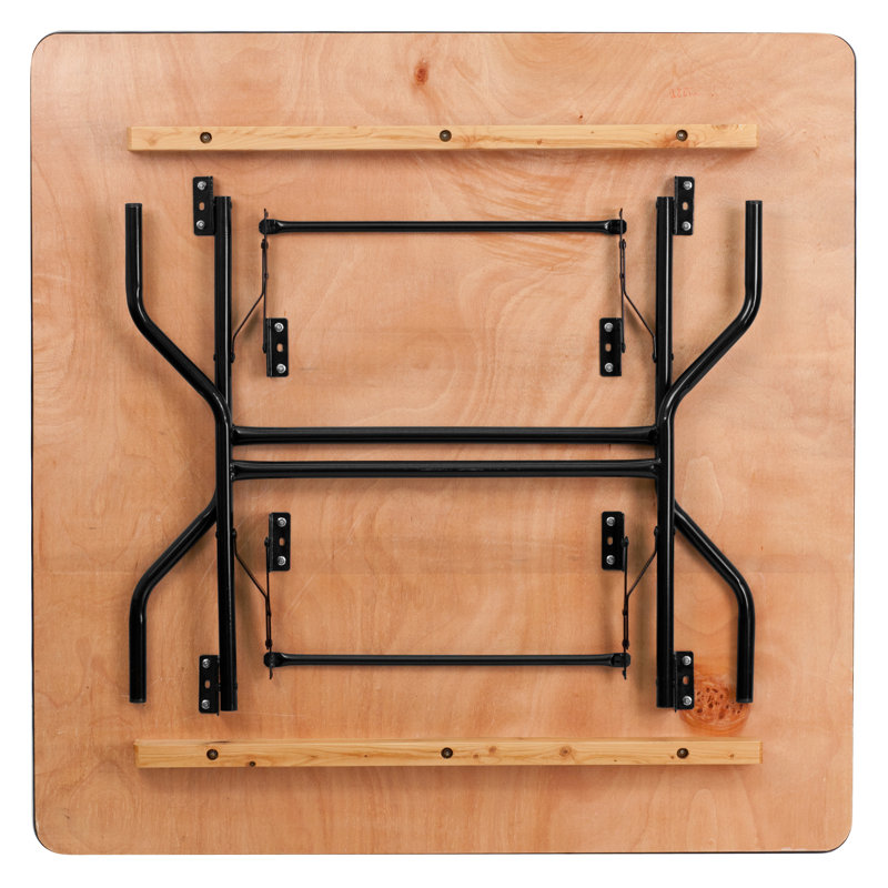 Table de banquet pliante en bois Wofford, H 30,13 po x L 48 po x l 48 po