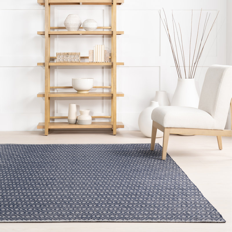 Home Conservatory Optic Diamond Handwoven Cotton Area Rug