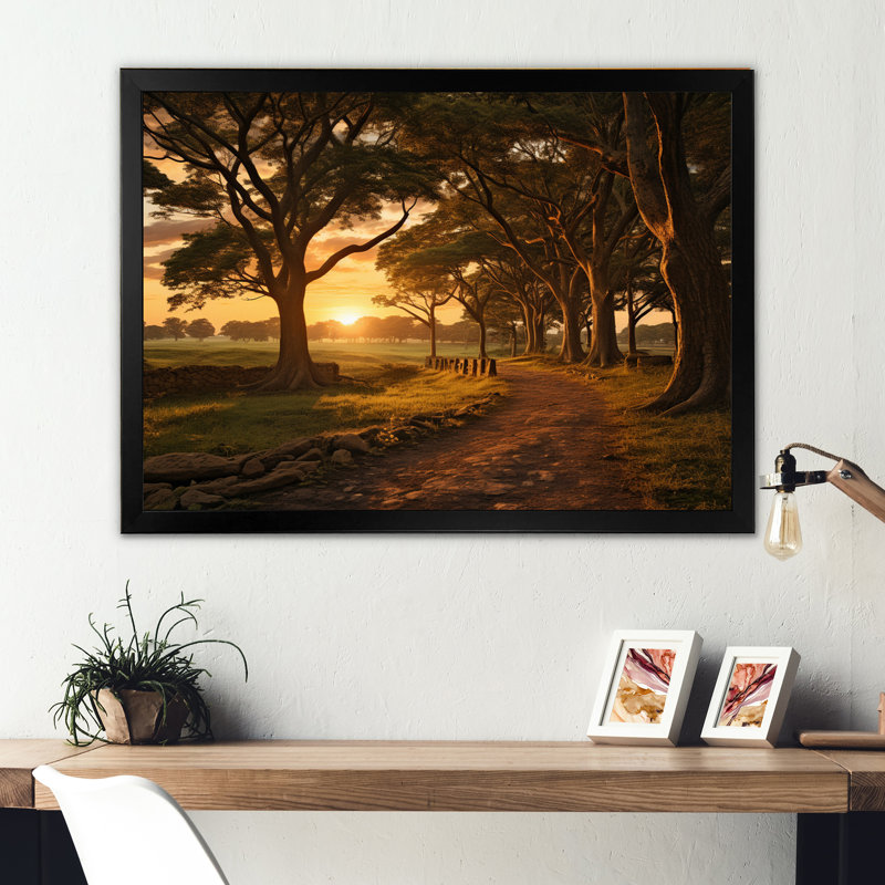 Sunset Country Retreat - Sunset, reproduction d'art mural, Cadre photo noir, H 12 po x l 20 po x P 1 po