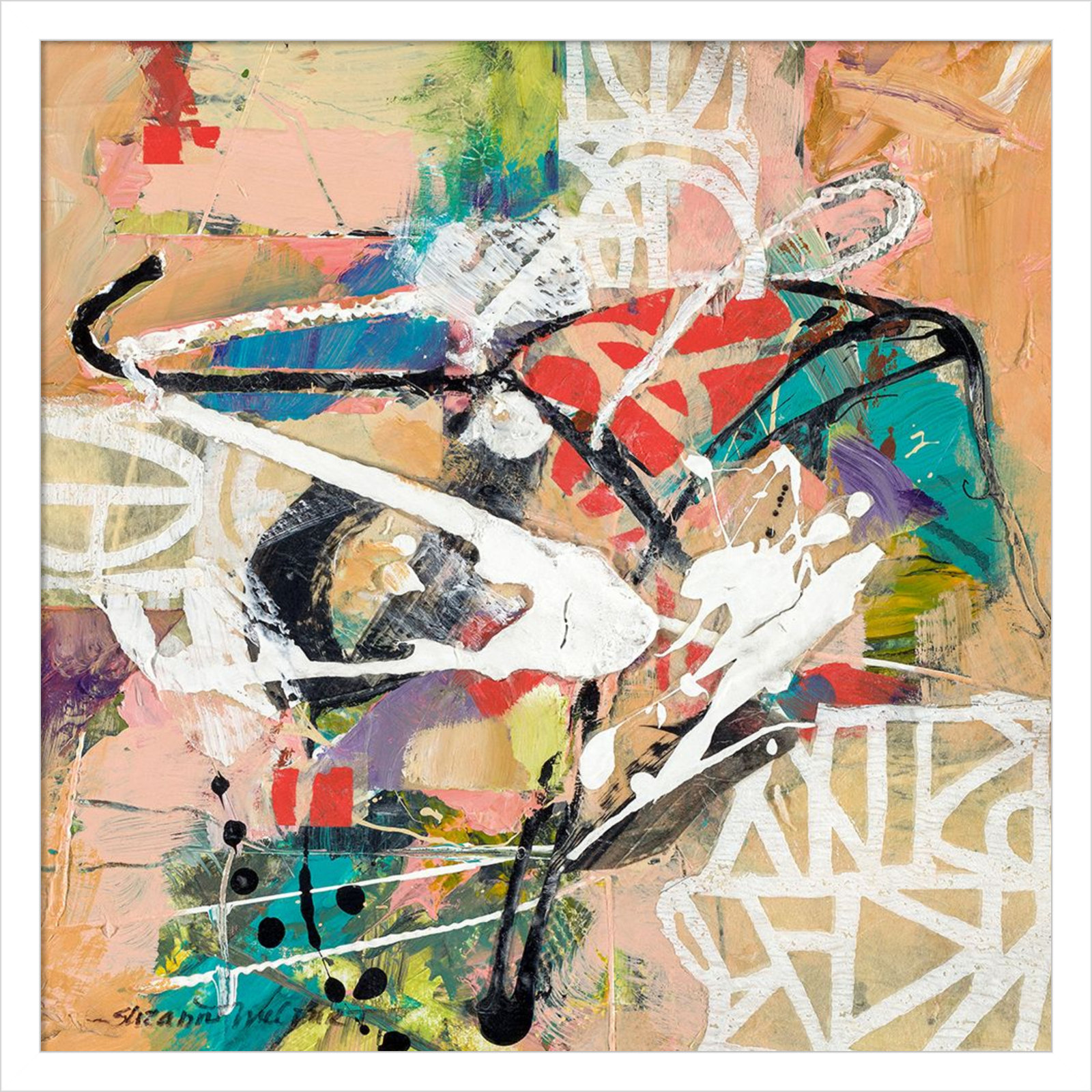Sutter "Talk 2 Me" Print by Suzanne McCourt, 21" H x 21" W, White
