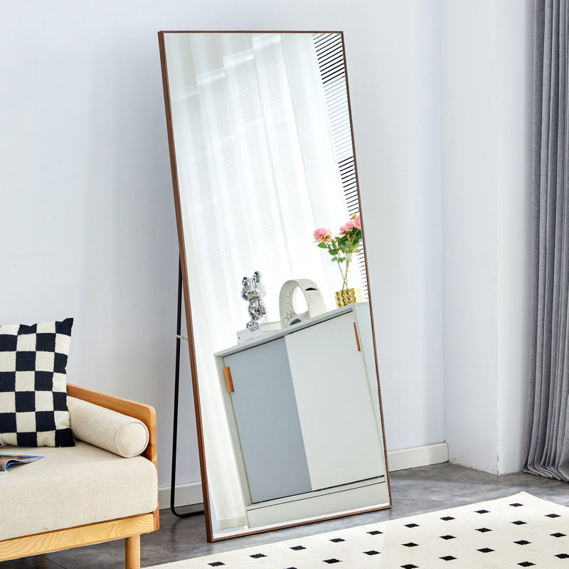 Miroir long à cadre en bois massif de quatrième génération (miroir inclus seulement)