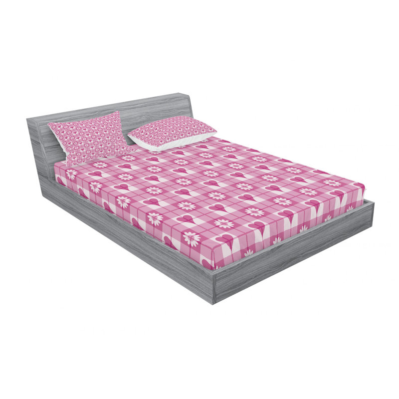 Ensemble de draps en cœurs pour enfants, Ensemble de drap pour grand lit avec drap-housse