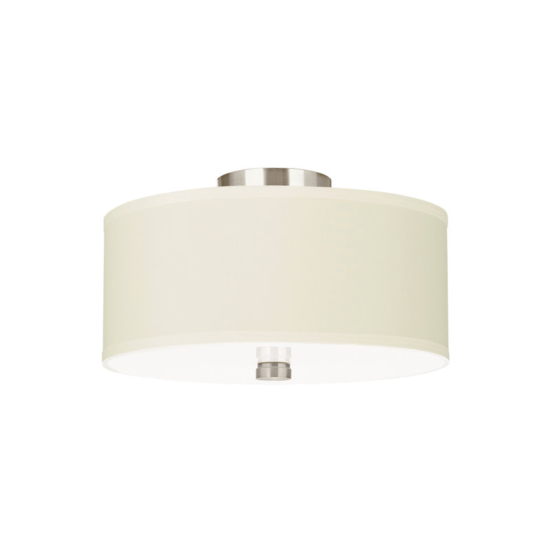 Dayna Shade Pendants Convertible à deux lumières encastré / semi-encastré de Visual Comfort Studio, Nickel brossé, Oui