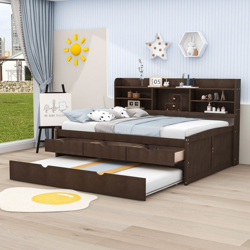 Tammeria Full / Double Daybed with Trundle, Antique Brown