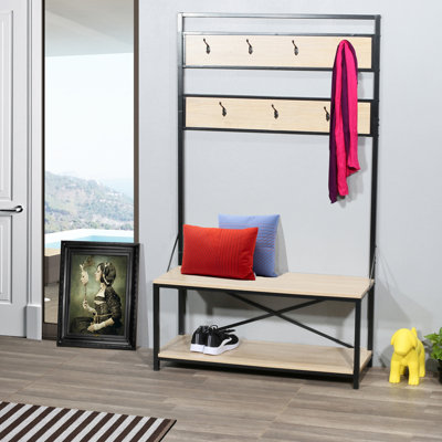 Hall Tree 40'' Wide with Bench and Shoe Storage