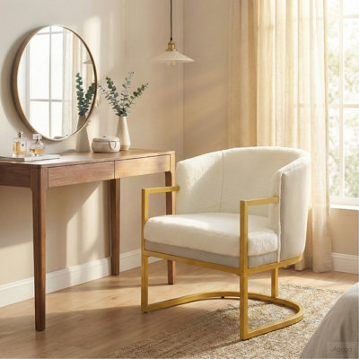 Chaise de lecture rembourrée avec fauteuil en métal doré moderne Modern Accent Chair