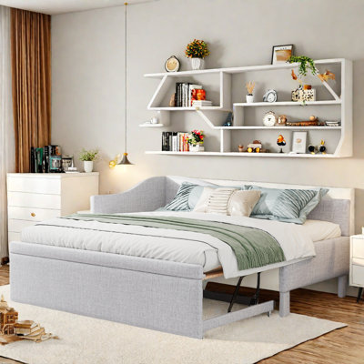Upholstered L-shaped Upholstered Daybed With Pop Up Trundle by Latitude Run