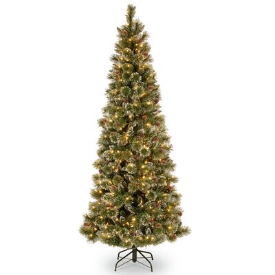 90"" H Slender Black Cashmere Christmas Tree with 500 Lights -  National Tree Company, GB3-304-75