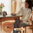 White Rectangular Stone with Solid Dining Table For Dining Room/Kitchen-654389735-654389734