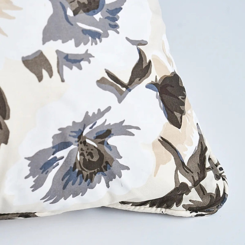 Pyne Hollyhock Pillow, 22" x 22", Charcoal