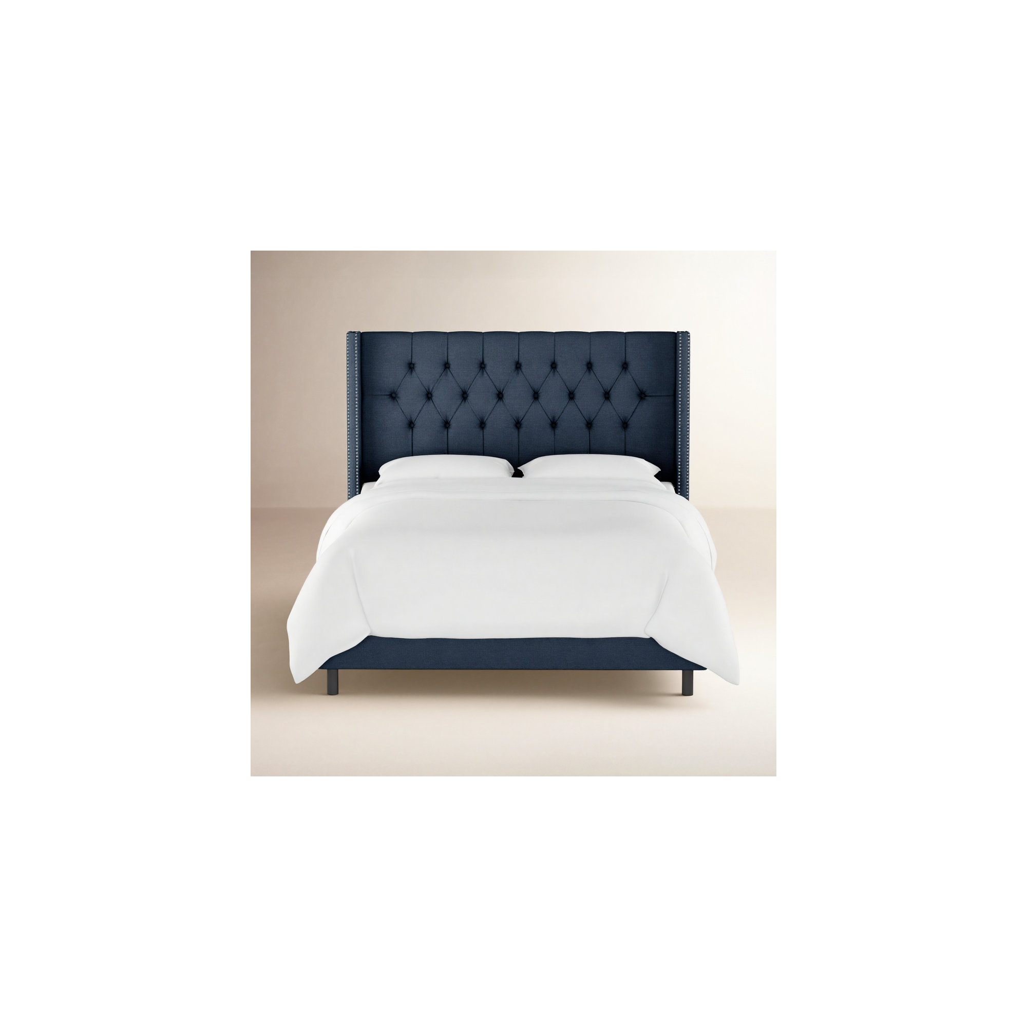 Breckin Upholstered Wingback Bed, Classic Snow Boucle, King