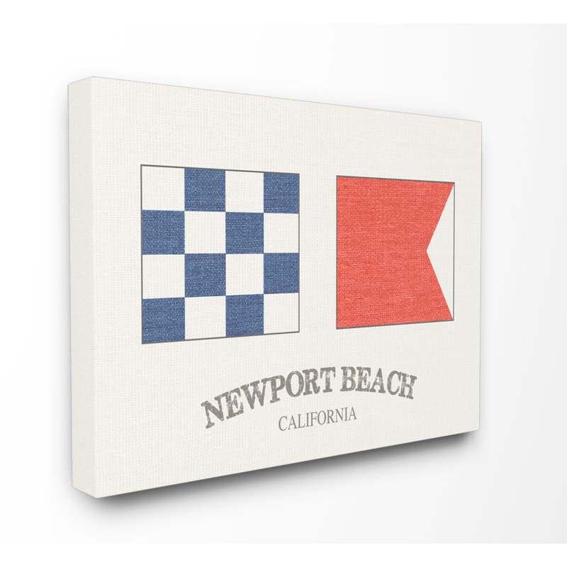 « newport beach nautique flags », impression, Giclée encadrée noir minuit, H 16 po x l 20 po