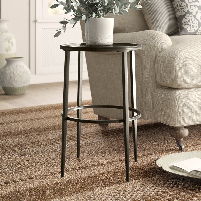 Edmont Glass Top End Table, Black