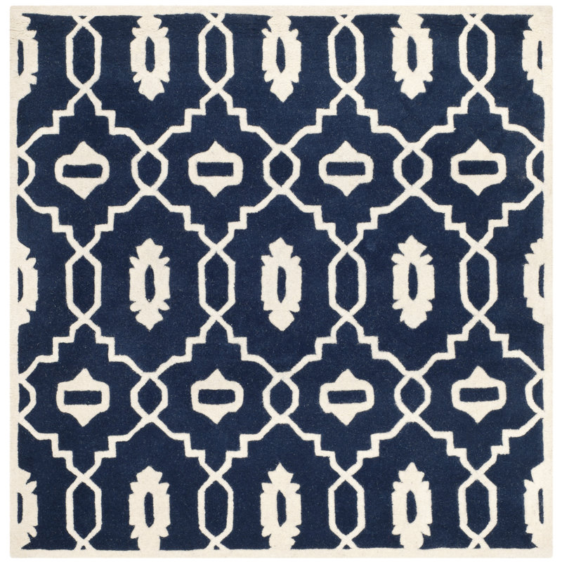 Tapis en laine touffeté à la main Carolene, Carré 5 pi
