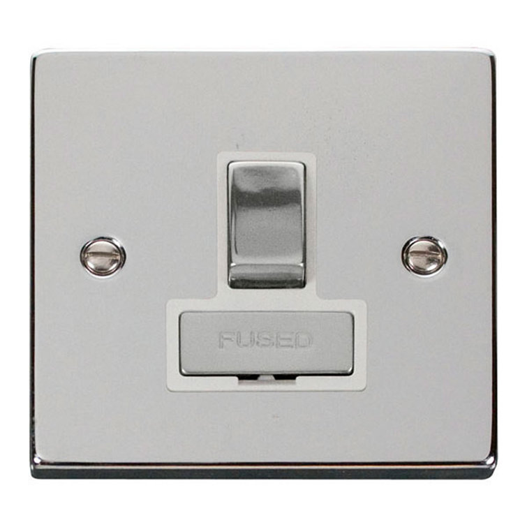 Polished Chrome 13A Fused Ingot Connection Unit Switched