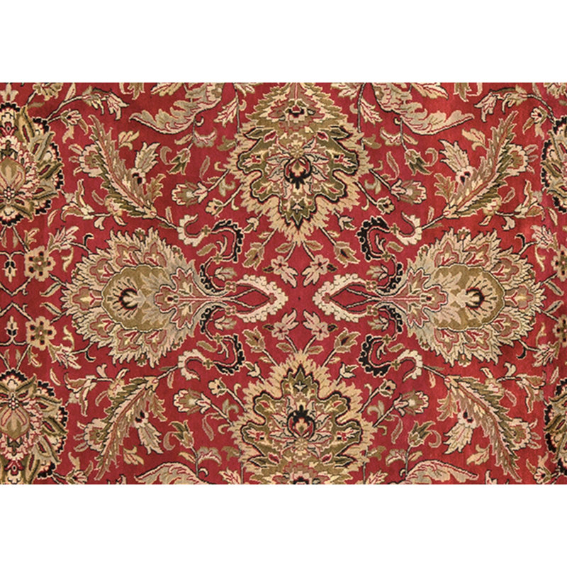 Hand Knotted Wool Oriental Area Rug in Red