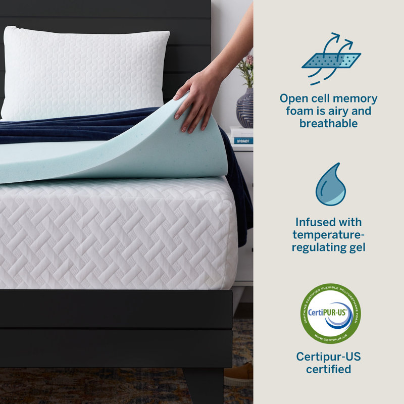 Twin XL Gel Infused Memory Foam Mattress Topper