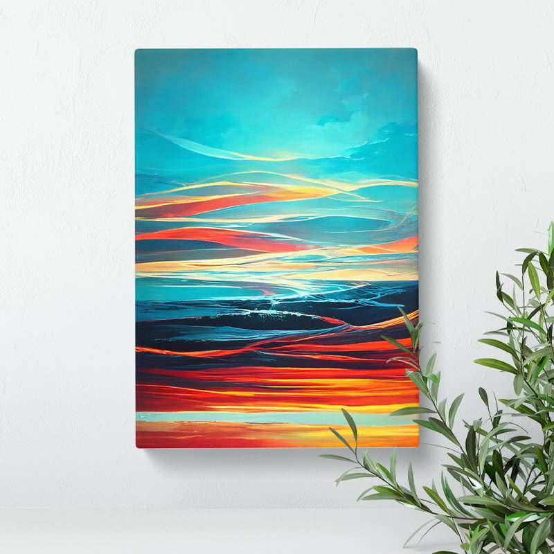 Abstract Sunset No.5 - Wrapped Canvas, 50cm H x 35cm W x 3cm D