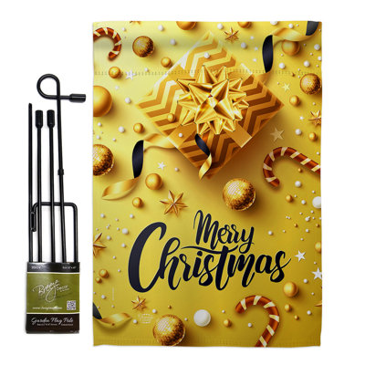 Double Sided 18.5'' H x 13'' W Polyester Christmas Flag Set