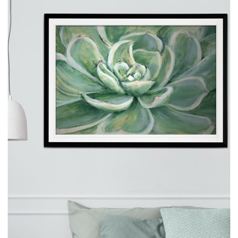 « succulent », reproduction de peinture à l’acrylique encadrée, Or, H 30 po x l 40 po x P 1,5 po