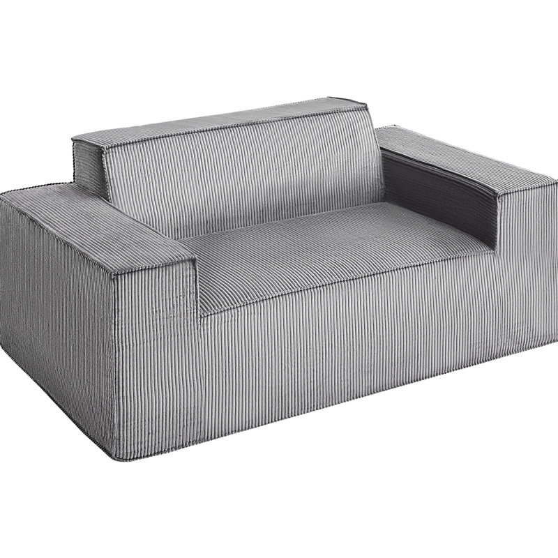 Velours côtelé 63 po, 2 sièges, tissu peau, sans assemblage, confortable pour les petits espaces de salon
