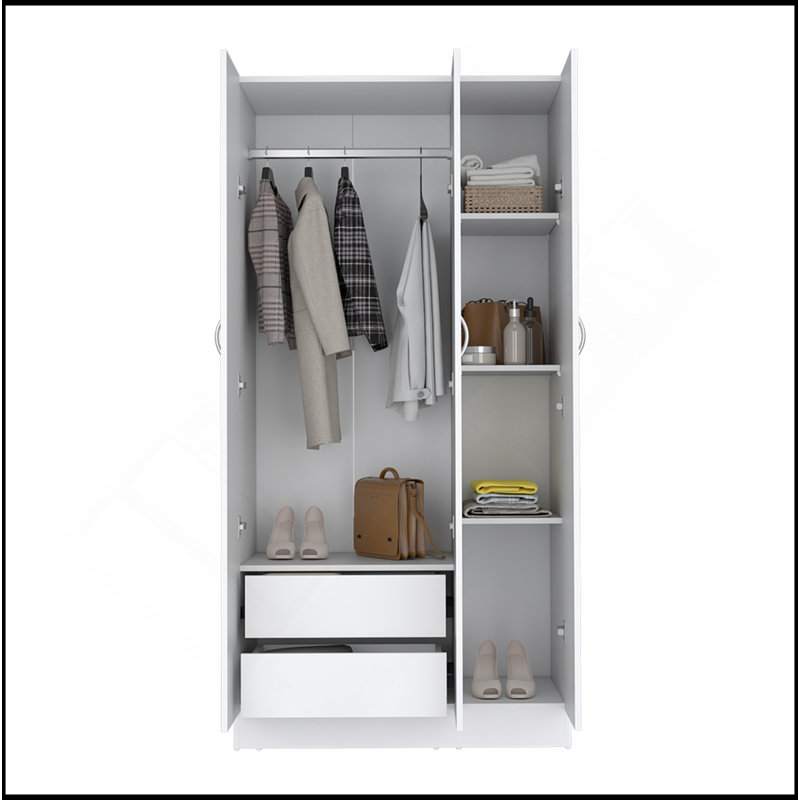 Garde-robe Erie, chambre à coucher, blanc, Blanc