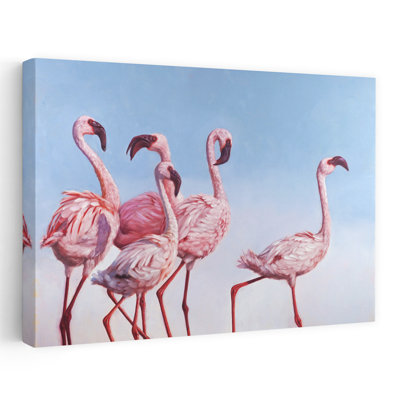 Pink Ladies - Animals Urban And Pop Surrealism Birds Flamingos Art