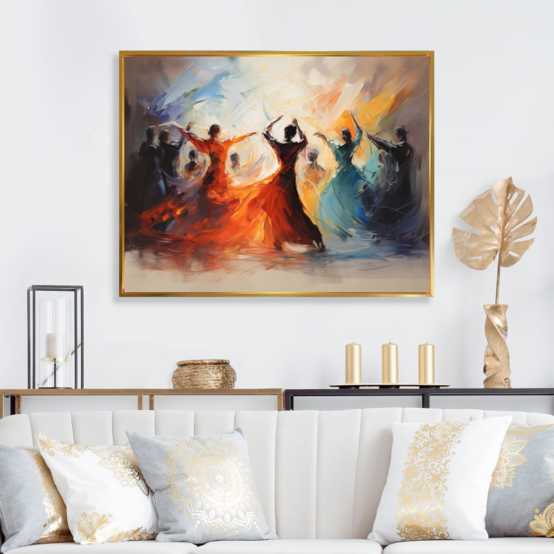 «Soulful Dancing I», reproduction sur toile, H 12 po x l 20 po x P 1 po, Cadre flottant doré