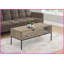 Table basse 42 po Modern Modern - Aspect bois taupe foncé avec base en métal noir Facile à nettoyer