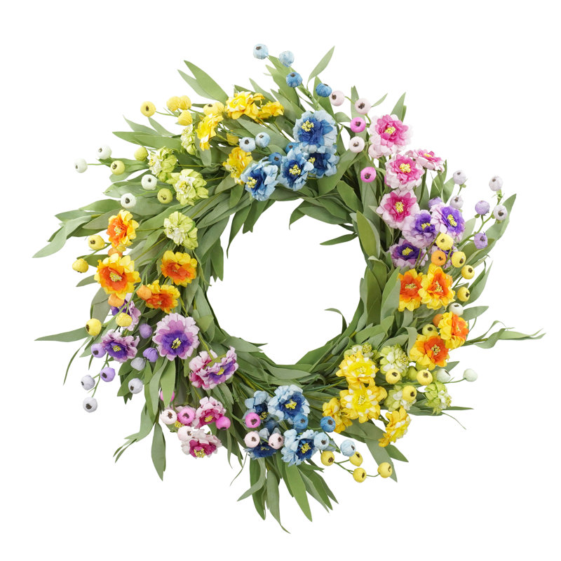 Couronne de fleurs sauvages arc-en-ciel Alderete