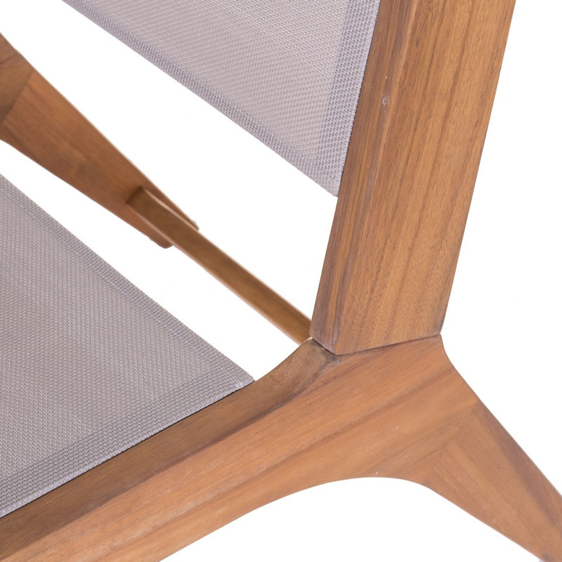 Acacia Outdoor Armless Lounge Chair, Beige