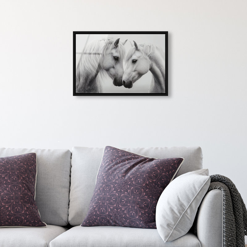 Twin Souls I Print by Oliver Gal, 17"H x 25"W, Black Floater Frame