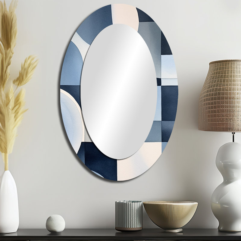 Essence Of Simplicity III - Miroir mural moderne ovale, 36 po x 24 po