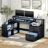 Carolgene 65'' L Shaped Desk with Power Outlets & LED Lights