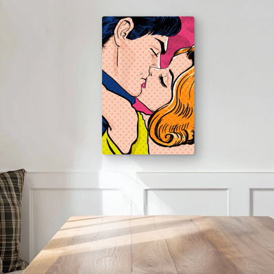 Pop Art Style Couple - Metal Print for Woman's Bedroom Decor