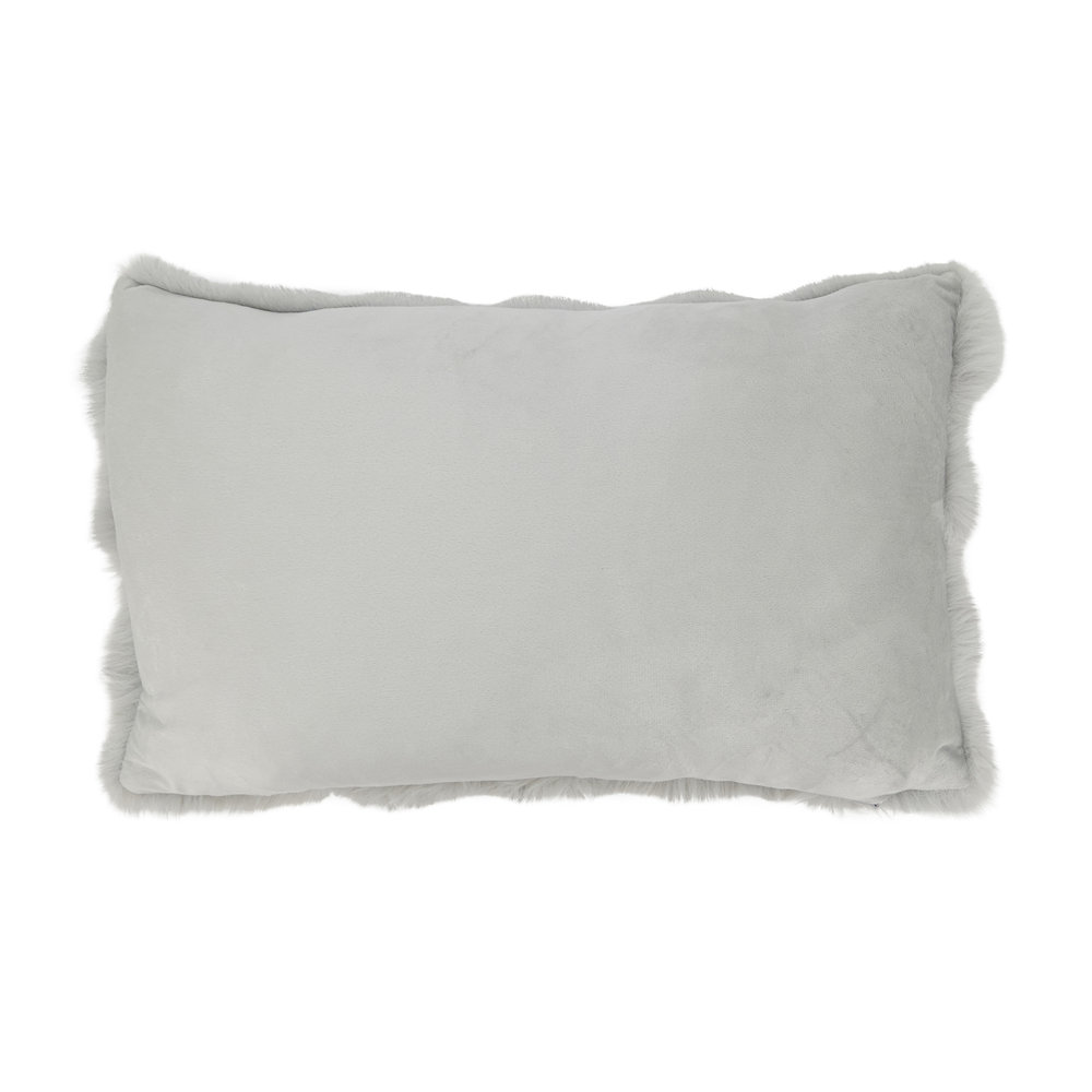Cozy Bubble Faux Fur Pillow Cover, Polyester, Gray, Rectangle 12" H x 20" W