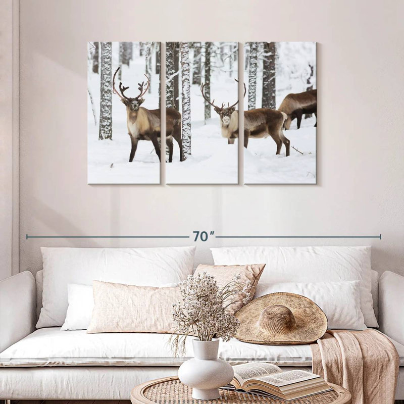 Brampt Roaming Winter Reindeer, 28" H x 45" W