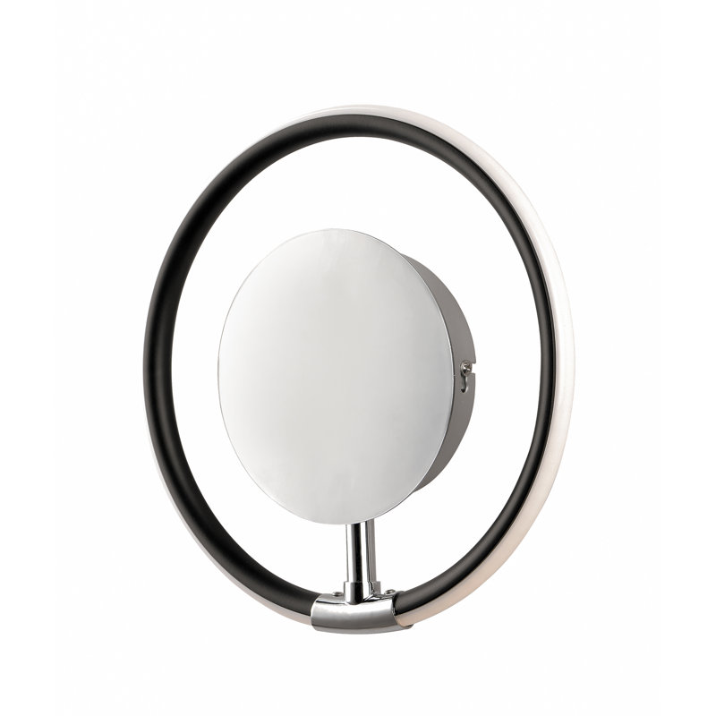 Plafonnier encastré à 1 lumière DEL noir / chrome poli Edford