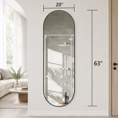 63" x 20" Oval Full-Length Mirror