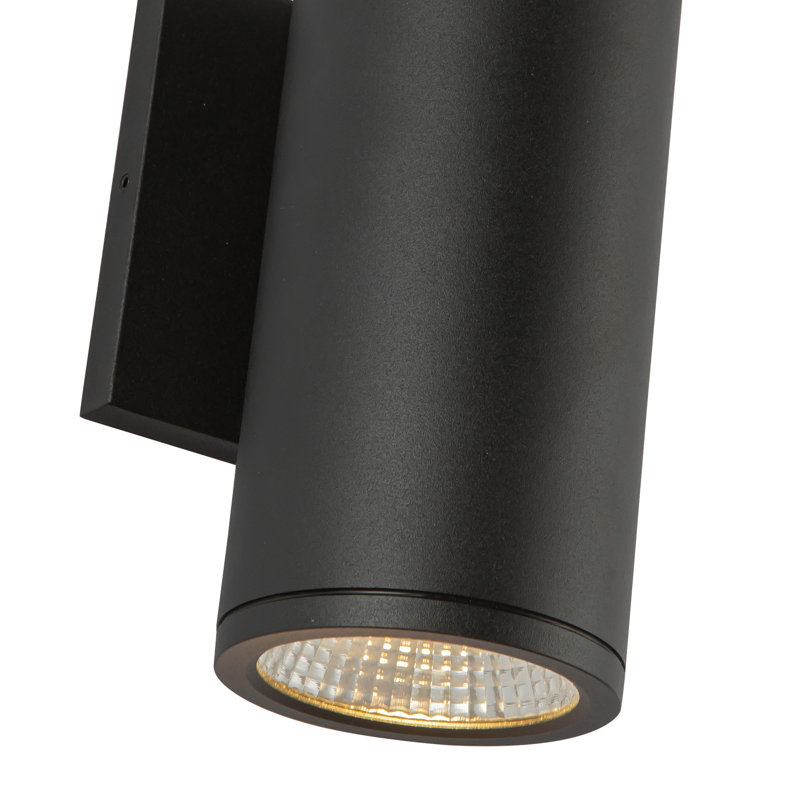 Nordic LED Flush Mounted Sconce, Black, 15 W, 7" H x 4.63" W x 3.38" D