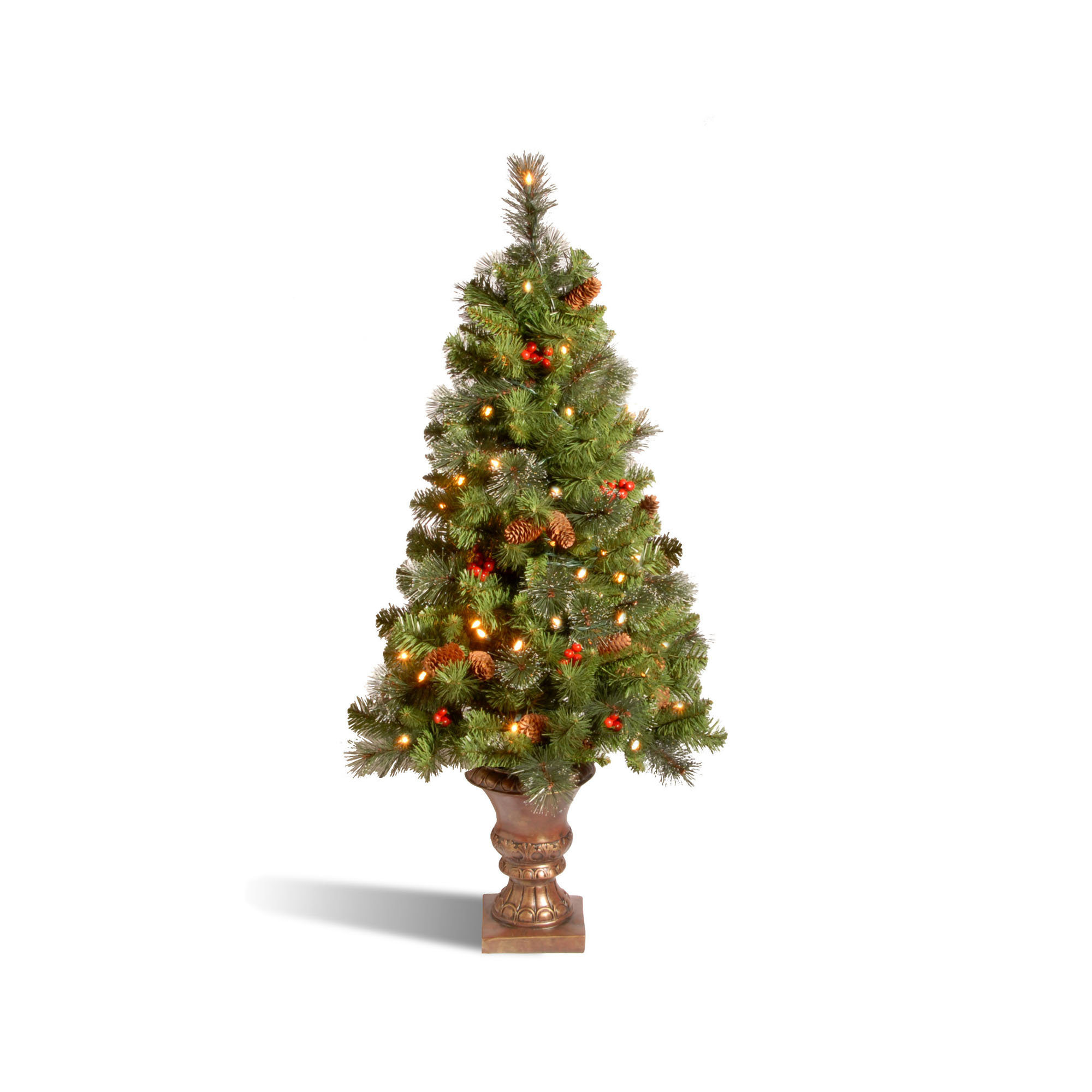 The Holiday Aisle® Crestwood Spruce Entrance Tree, 4.5', Clear Lights